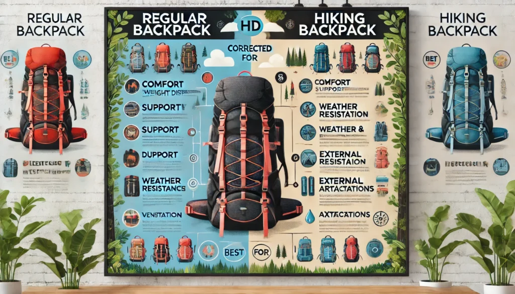 Difference Between a Regular Backpack and a Hiking Backpack